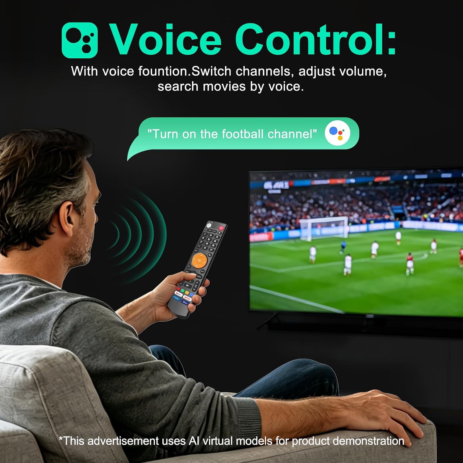Replacement Bluetooth Voice Remote Control for vSeeBox V3 Plus Smart TV Box, IR Learning Function, Long Range Voice Command Streaming Remote image 3