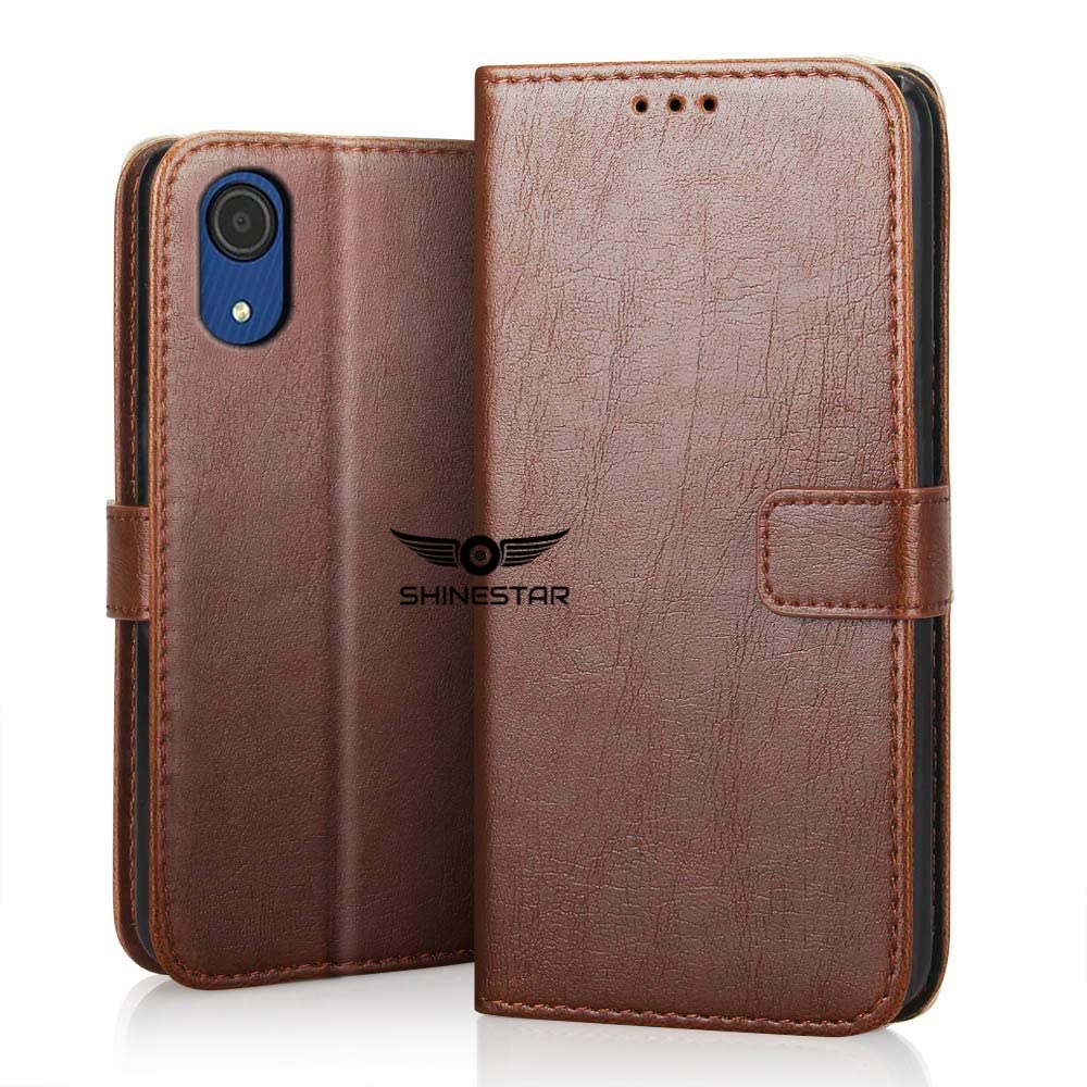 SHINESTAR Samsung Galaxy A03 Core Flip Back Cover | PU Leather Flip Cover Wallet Case with TPU Silicone Case Back Cover for Samsung Galaxy A03 Core - (Classic Brown) (B09WG65K1T) Amazon Price History, Amazon Price Tracker