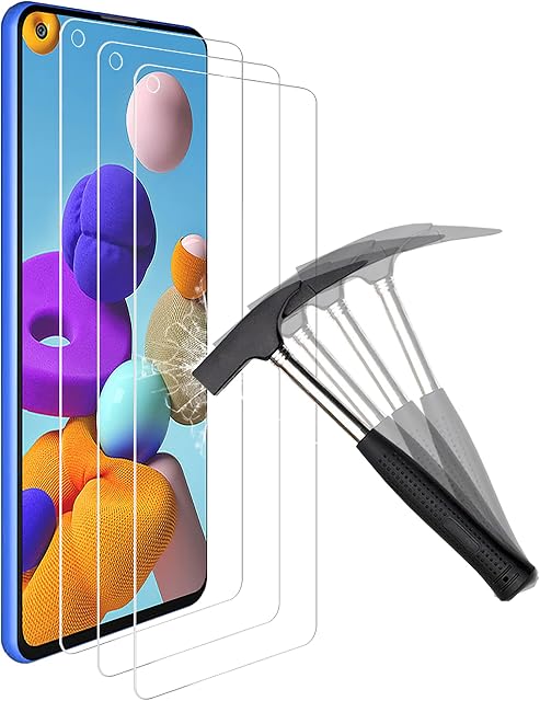ANEWSIR 3-Pack Compatible with Samsung Galaxy A21s Screen Protector,9H Hardness,Easy to Install,No Bubbles Tempered Glass Protective Film
