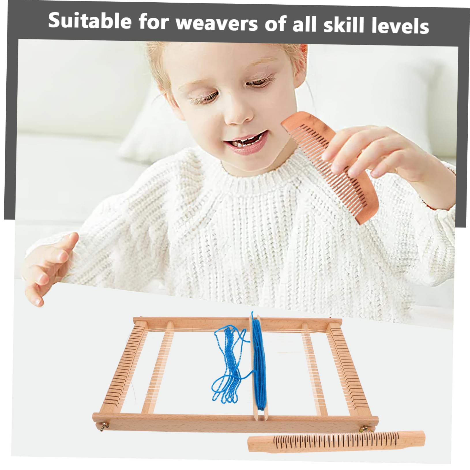 Anneome Marco Madera Duradero para Manualidades Telar Manual Versátil para Principiantes y Máquina de Tejer y Fácil de Usar para Proyectos DIY