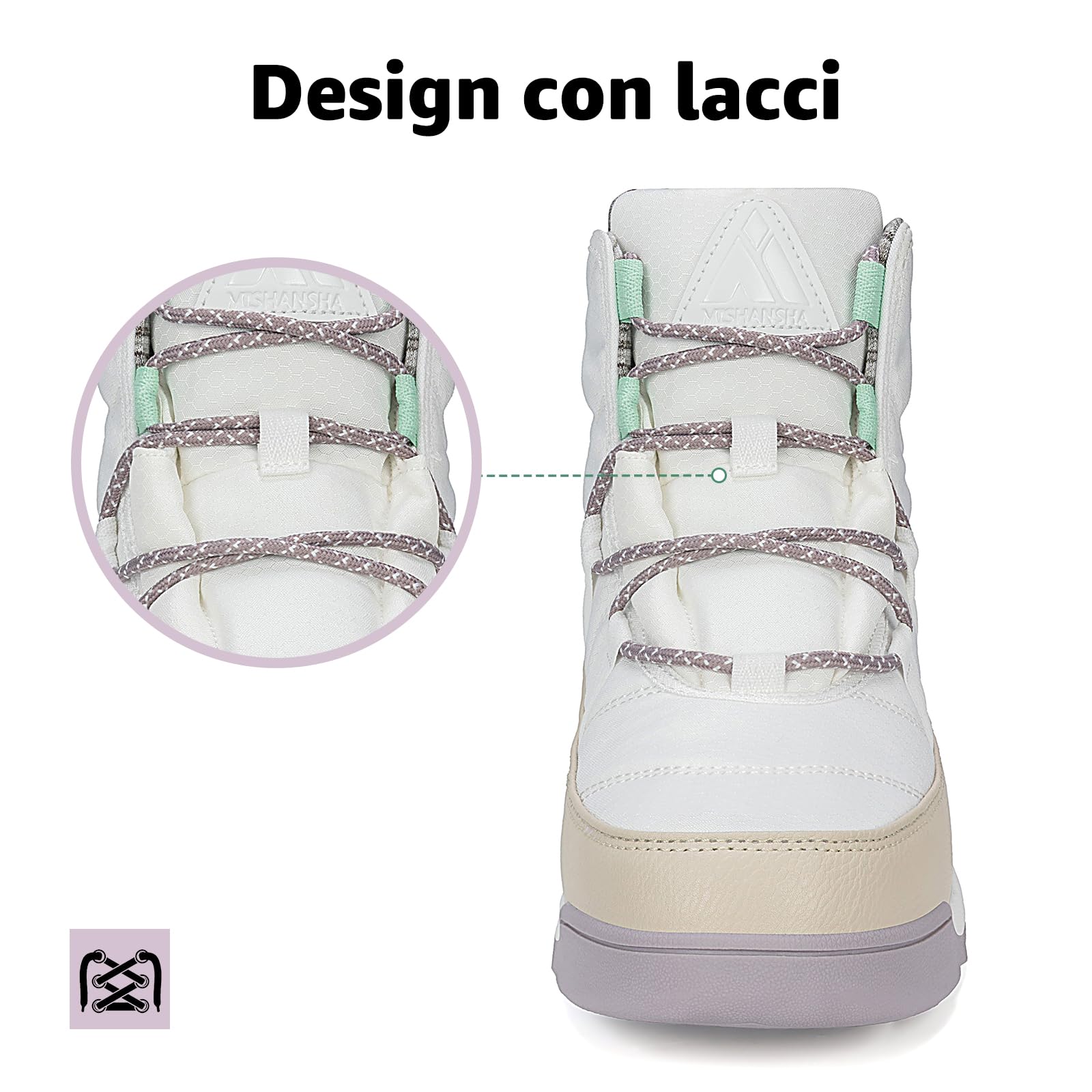 Mishansha Stivali da Neve Donna Antiscivolo Caldi Scarpe Invernali Comfort Gr.36-42