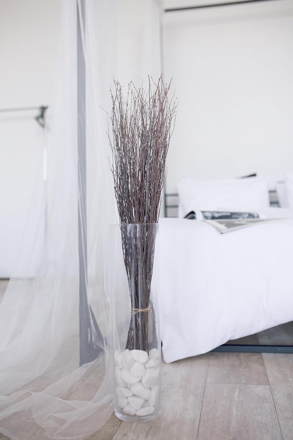 ECOVENIK 25 psc - Branches - 73 cm, Natural Birch Twigs, Pack of 20-25 Stems, Long for Floor vases, (Natural-Brown Color )