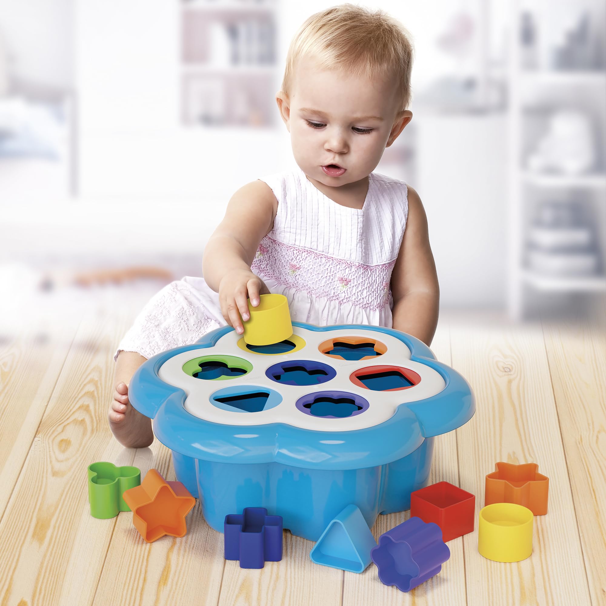 Quercetti Daisy Shape Sorter, Gioco incastri, Per bambino 1 4 anni, Per sviluppare manualità, Made in Italy 0242