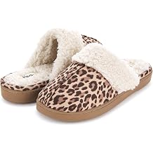Floopi Womens Indoor Outdoor Soft Felt Fuax Fur Lined Open Back Slipper W/Memory Foam