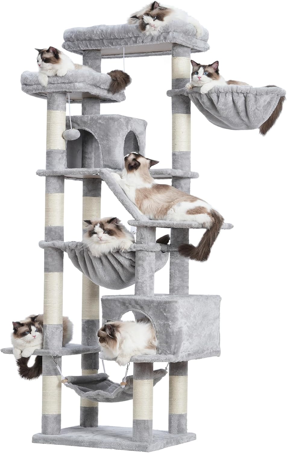 Heybly Cat Tree，71-Inch Tall...