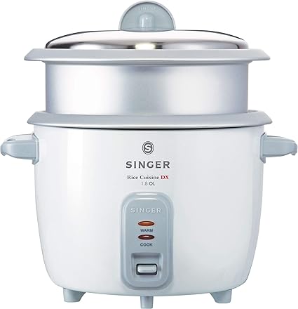 Singer Rice Cuisine DX 1.8 OL - 700 watts, 1.8 L Rice Cooker (White)