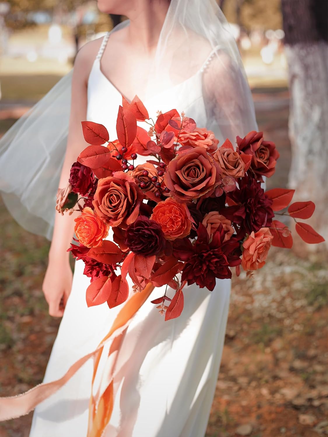 MISSPIN Artificial Flowers DIY Box Set Fake Roses Bouquet Bridal Wedding Flowers Colorful Centerpiece Table Decorations Boho Faux Floral with Stems Arrangements for Cake Home Party Indoor Outdoor