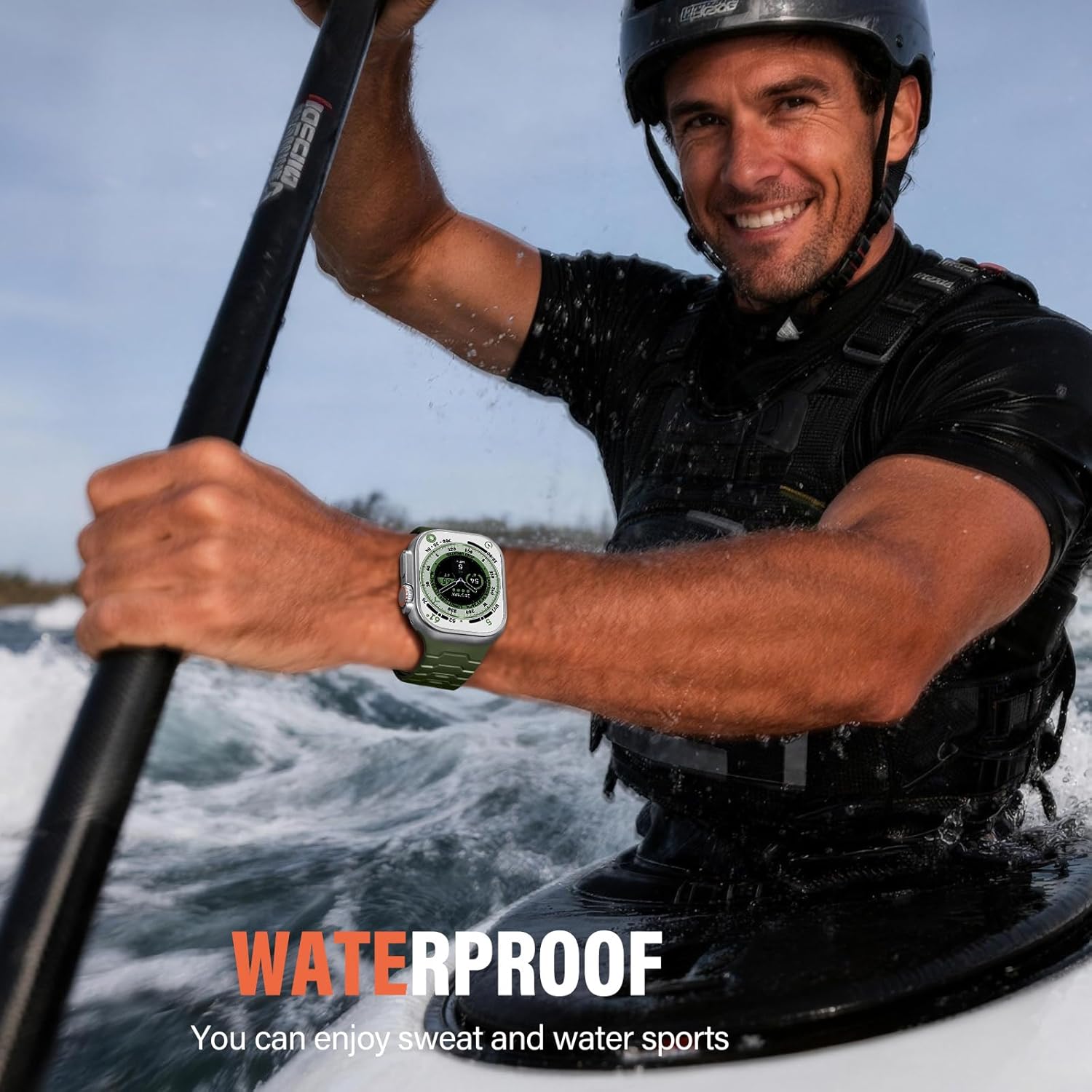 Ouwegaga Magnetic Silicone Watchband Compatible with Apple Watch Bands for Men 44mm 46mm 42mm 45mm 49mm, Waterproof Sport Strong Magnet Strap for Apple Watch Series 11 Ultra 3 2 SE 10 9 8 7 6 5 4 1