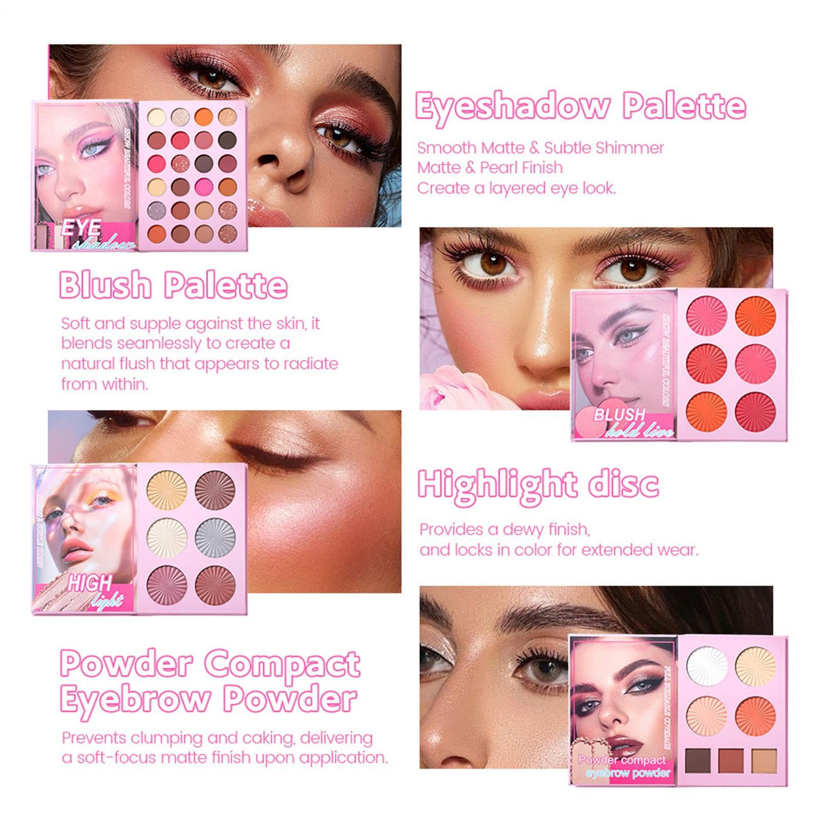 Palette Trucco 43 Colori per Contorno e Bellezza | Palette Illuminante e Blush in Stile Libro Ideale per Eventi Appuntamenti Matrimonio Occhi