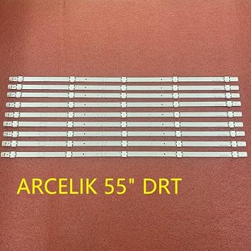 9pcs LED bar Compatible with GRUNDIG 55VLX7000 55GUB8855 55 VLX 7710 55VLX7700 55GUW8867 55GUB8852 55VLX7810BP ARCELIK 55 DRT ZVB65600-AA Color 9 PCS for 1 TV
