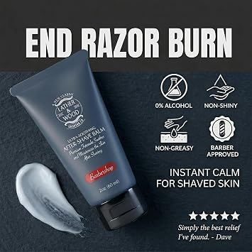 Lather & Wood - Barbershop Aftershave for Men - Long-Lasting Fragrance, Non-Greasy Formula, Easy Pump Dispener, Gentle and Subtle Scent