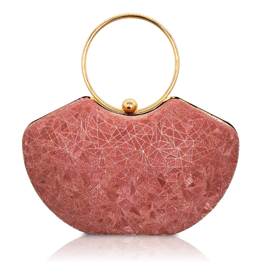 Evening Clutch Bag for Women, Elegant Half-Moon Design with Ring Handle, Ideal for Bridal, Wedding, and Party Handbag-image-33