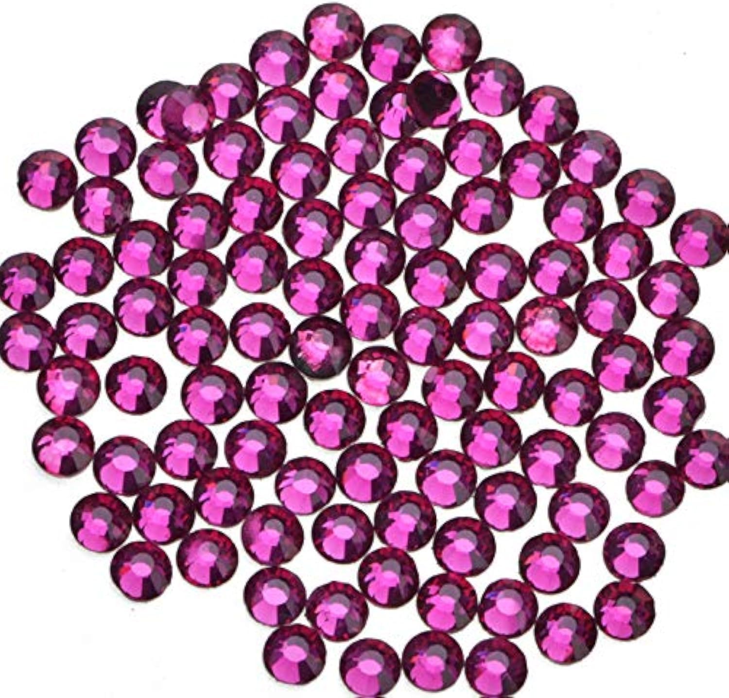 MASSIVE BEADS 3000 Pieces Hot Fix Glass Flatback Rhinestones HotFix Round Crystal Gems (Fuchsia, SS10)