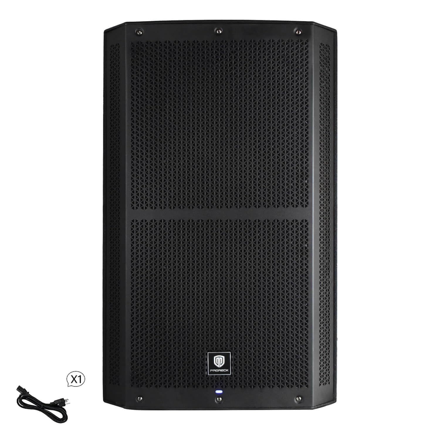 PRORECK 15-inch 1400W P.M.P.O Stereo Powered Speaker/Stage Monitor, 3 DSP Channel Inputs PA Speaker with Bluetooth/DSP Processor, for DJ, Live Sound,Conference,Stage Performance