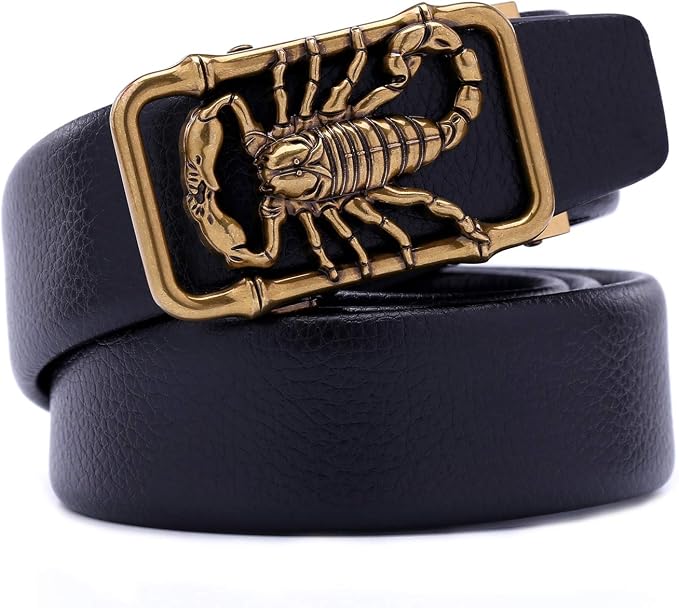 Cinturón de vestir con trinquete para hombre con hebilla de escorpión  emperador : Amazon.com.mx: Ropa, Zapatos y Accesorios