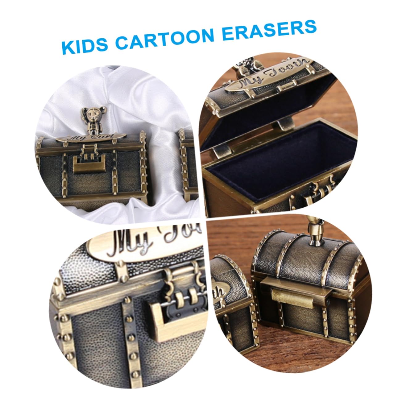 2pcs Baby Keepsake Boxes for Tooth and Curl Storage Metal Tooth Holder Containers Suitable for Newborns and Toddlers