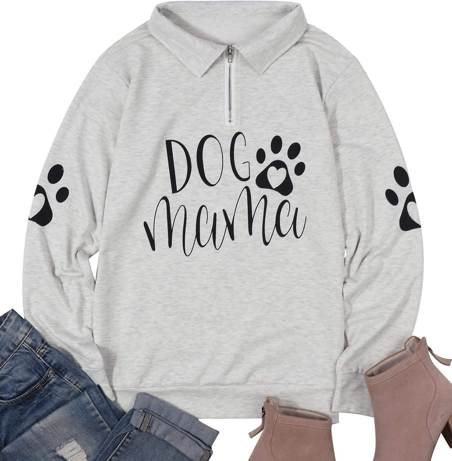 LOTUCY Women Dog Mom Sweatshirt :Dogs Make Everything Better Sweatshirt Animal Lover Gift Letter Print Pullover - Image 5