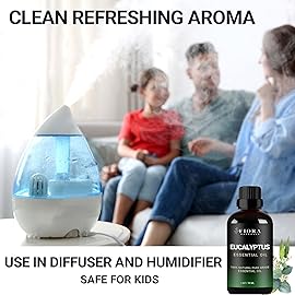 Eucalyptus Essential Oil - 100% Pure Eucalyptus Oil for Diffuser, Humidifier, Sinus, Cold, and Aromatherapy - Natural Oil for Skin, Hair, Scalp and Massage