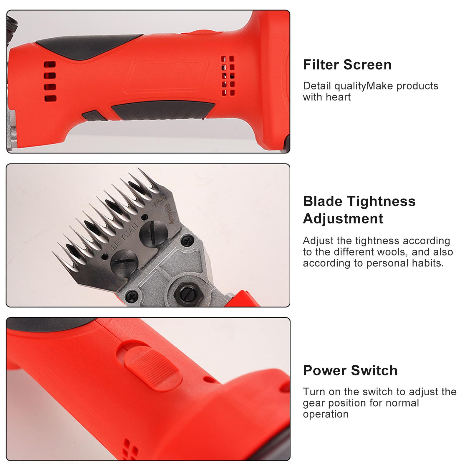Forbici per Pecore Elettriche Professionali Senza Fili, Lame Dritte, 2 Batterie Ricaricabili, Tosatrici per Toelettatura di Animali per Pecore, Alpaca, Capre, Cavalli, 2800 Giri/Min,13Tooth