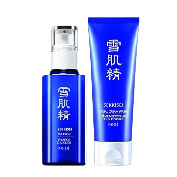SEKKISEI Daily Care Duo Bundle Set Facial Cream Wash 4.5 oz & Emulsion Moisturizer 4.7 oz Facial Kit