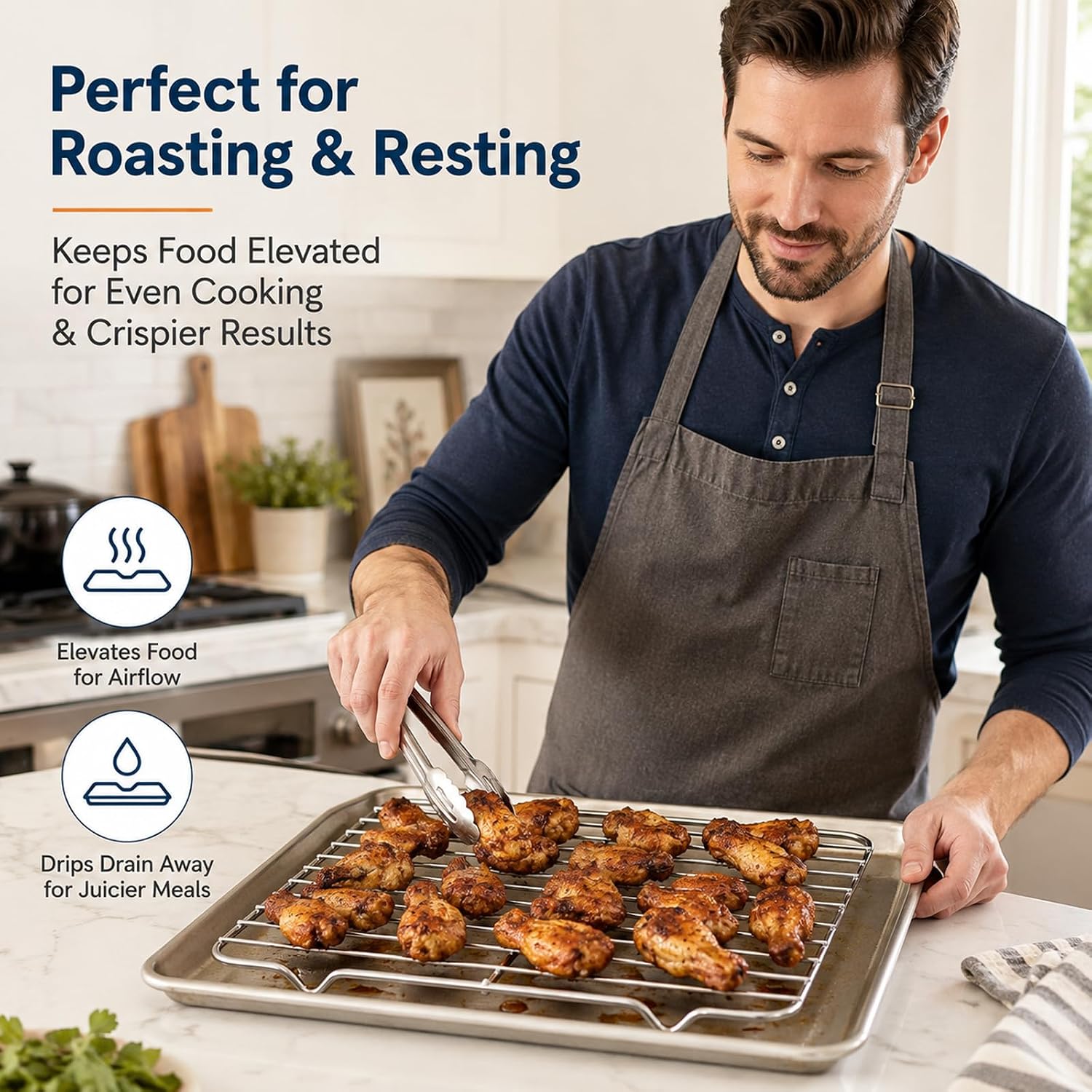 Wire Rack for Baking Sheet Oven Rack 8.46x5.3 Inch Roasting Cooling Rack