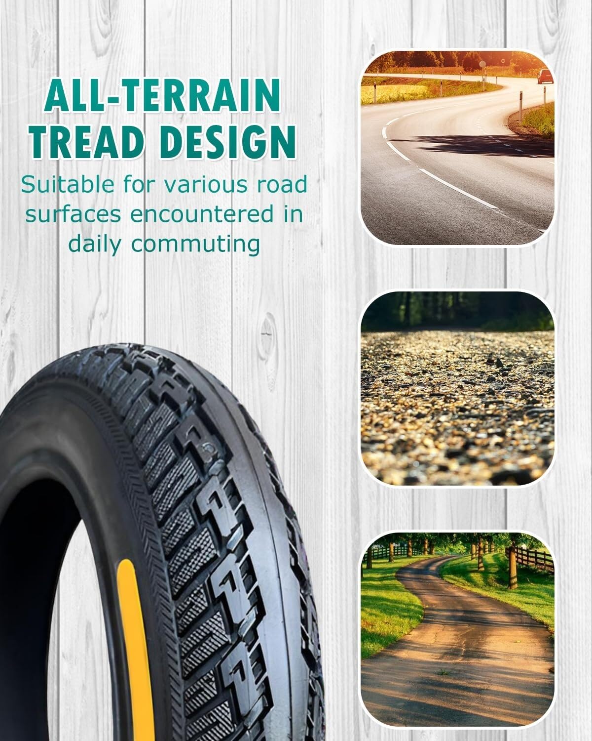 Upgraded Tyre Pneumatico for bici elettrica 14x3.0 | Copertone for bici elettrica 14x3 | Pneumatici antiforatura e resistenti all'usura