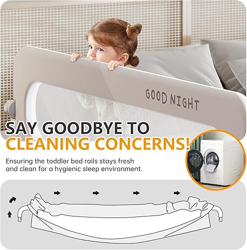 Miniatura 6 de strenkitech Rieles plegables para cama infantil, parachoques de protección para cuna, riel lateral de cama seguro para camas individuales, queen,