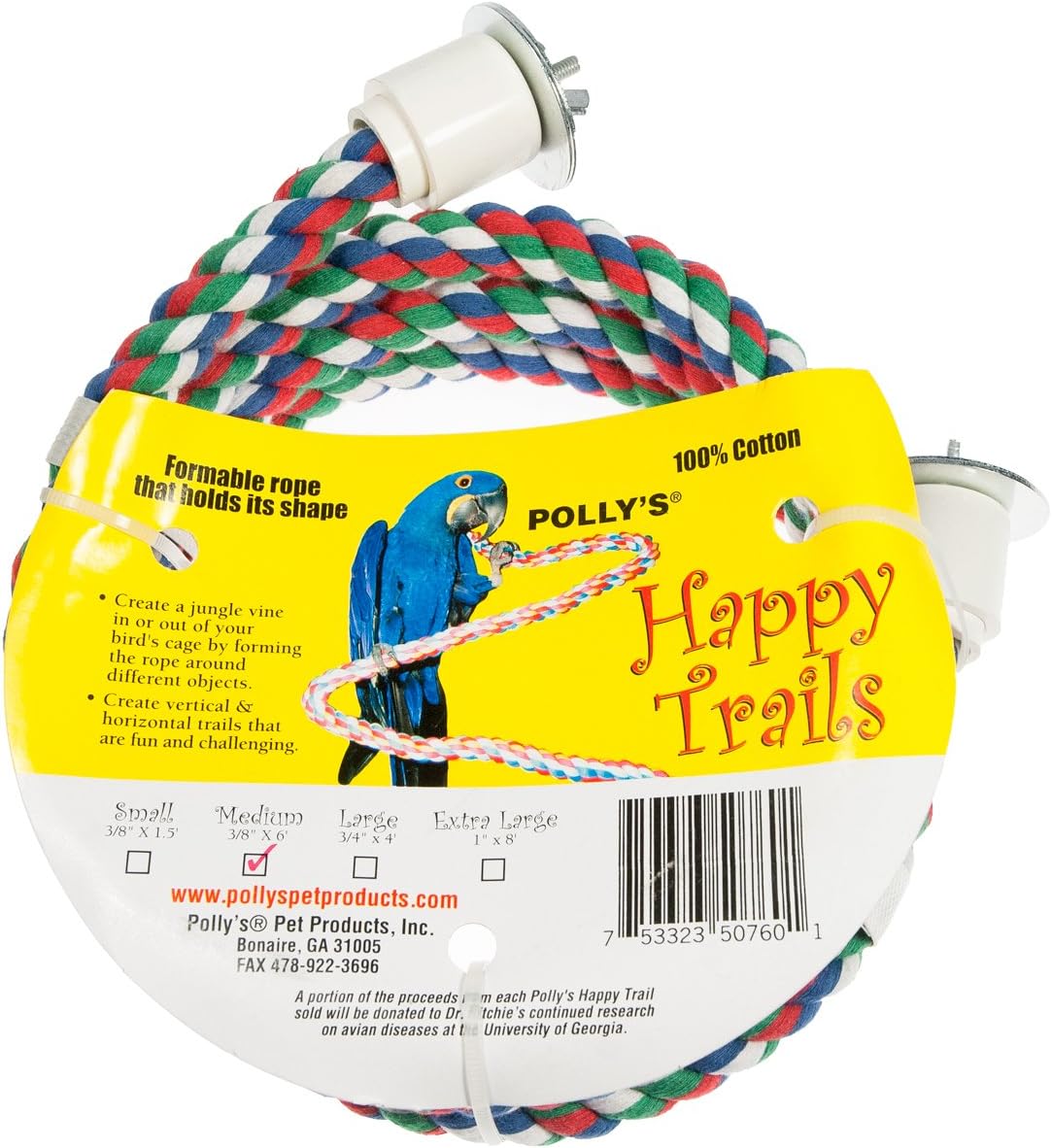 Polly's Happy Trails Bird Perch, Medium