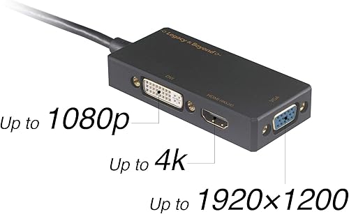 Miniatura 4 de SIIG Adaptador Mini DisplayPort a VGADVI-DHDMI 4K 3 en 1 convertidor Thunderbolt 2 compatible hasta 4Kx2K para MacBook iMac Surface y otros