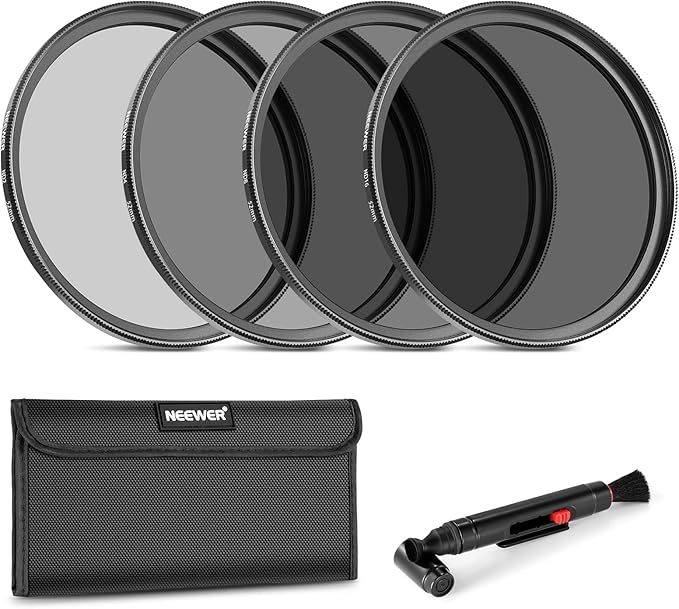 NEEWER 52mm ND Lens Filter Kit ND2 ND4 ND8 ND16, Lens Pen, Filter