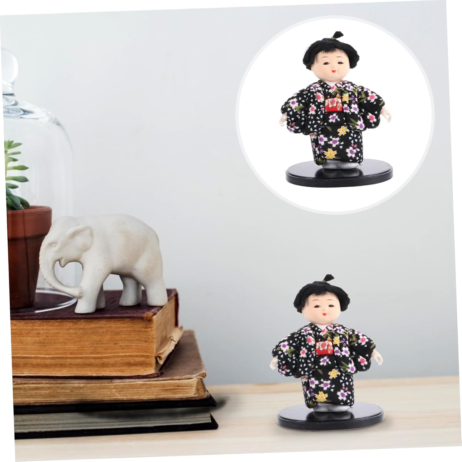 PRETYZOOM Japanese Kimono Doll Ornament Handmade Desktop Decor for Home Office and Patterns for Collecting and Photography