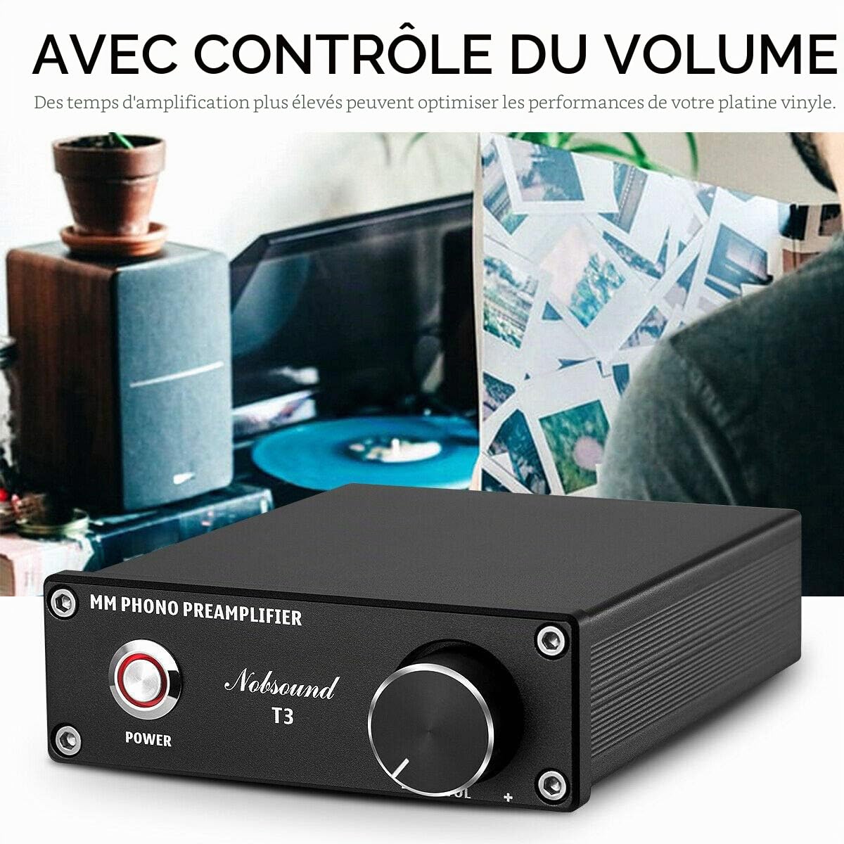 Nobsound Mini amplificateur phono HiFi MM RIAA préampli platine platine amplificateur