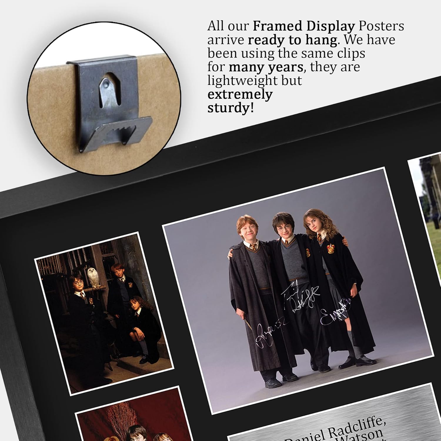 HWC Trading Radcliffe, Watson & Grint Harry Potter Ron Weasley, Hermione Granger 16 x 12 inch (A3) Printed Gifts Signed Autograph Picture for Movie Memorabilia Fans - 16" x 12" Framed