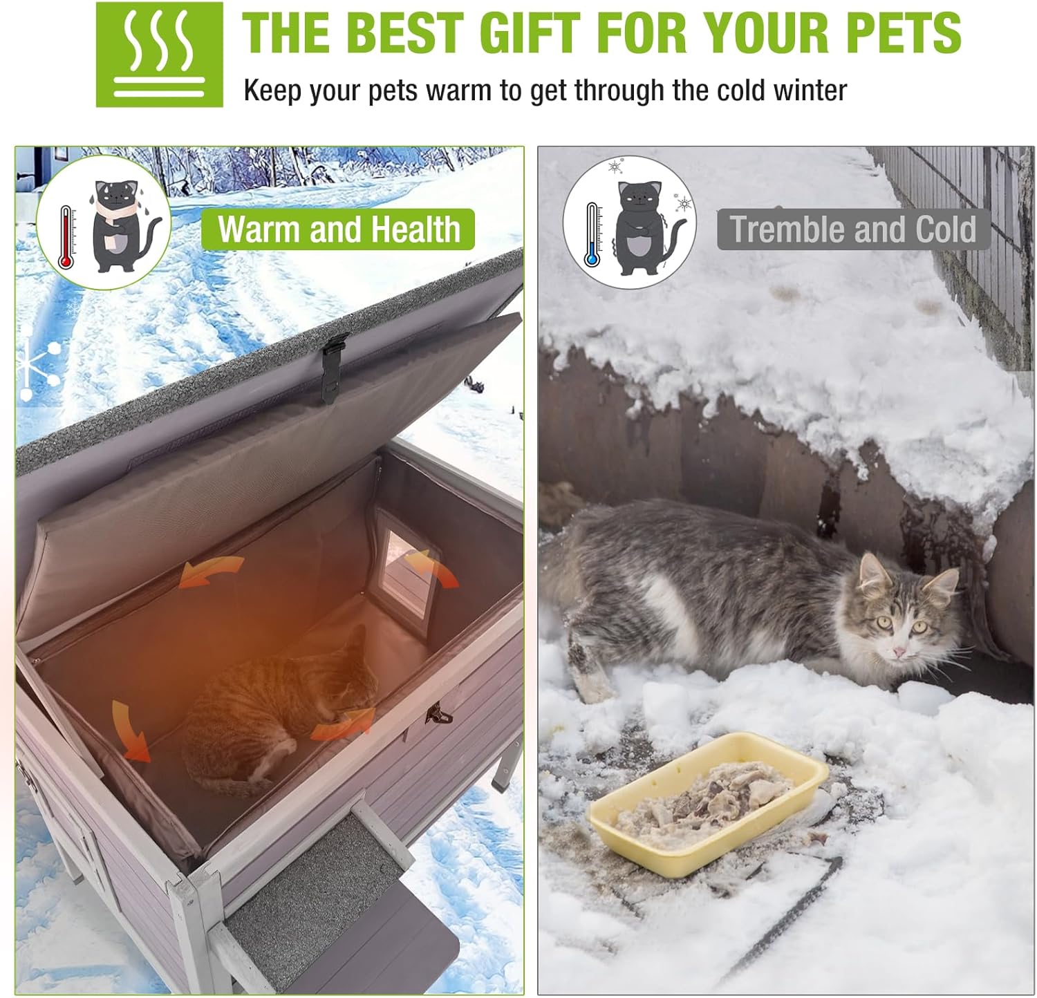 review GUTINNEEN Outdoor Cat House Insulated for Winter Weatherproof Feral Cat Shelter