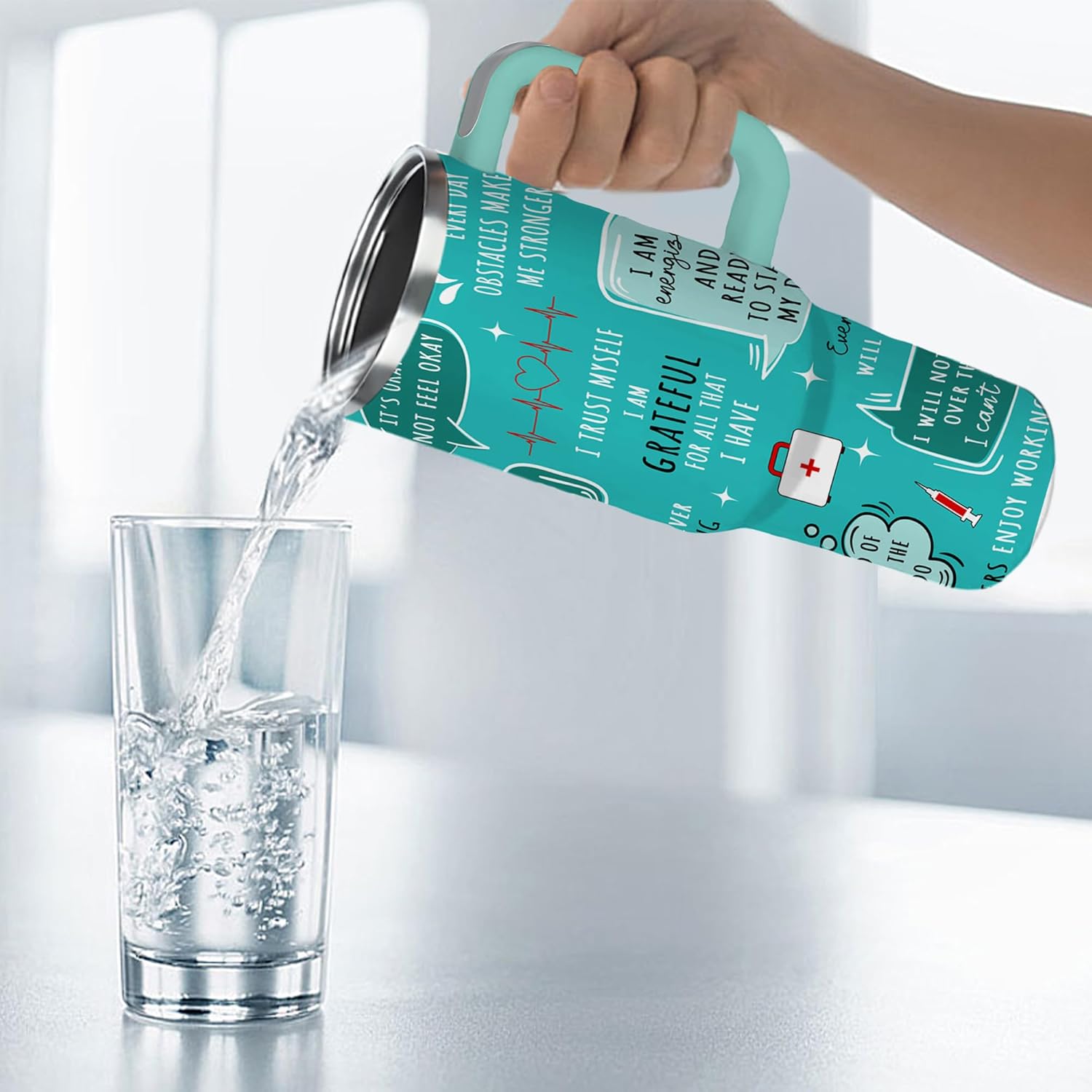 Nurse Gifts for Women Men, 40oz Nursing Tumbler with Nurse Daily Affirmations, Nurses Appreciation Gift, LPN RN Gift for Nurses Practitioner, Nursing Gifts for Birthday School Graduate Christmas - Image 9