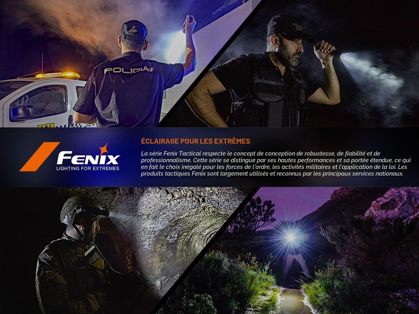 fenix TK05R Lampe torche tactique/de sécurité rechargeable ultra compacte à longue portée | 1000 lumens | 450 m | 14,5 heures maximum | batterie 1100 mAh | double interrupteur arrière | USB-C | IP68,