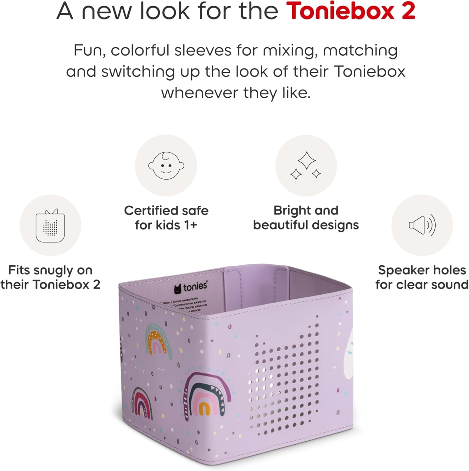 Tonies Sleeve - Decorative Wrap for Toniebox 2 - Rainbow - Image 3