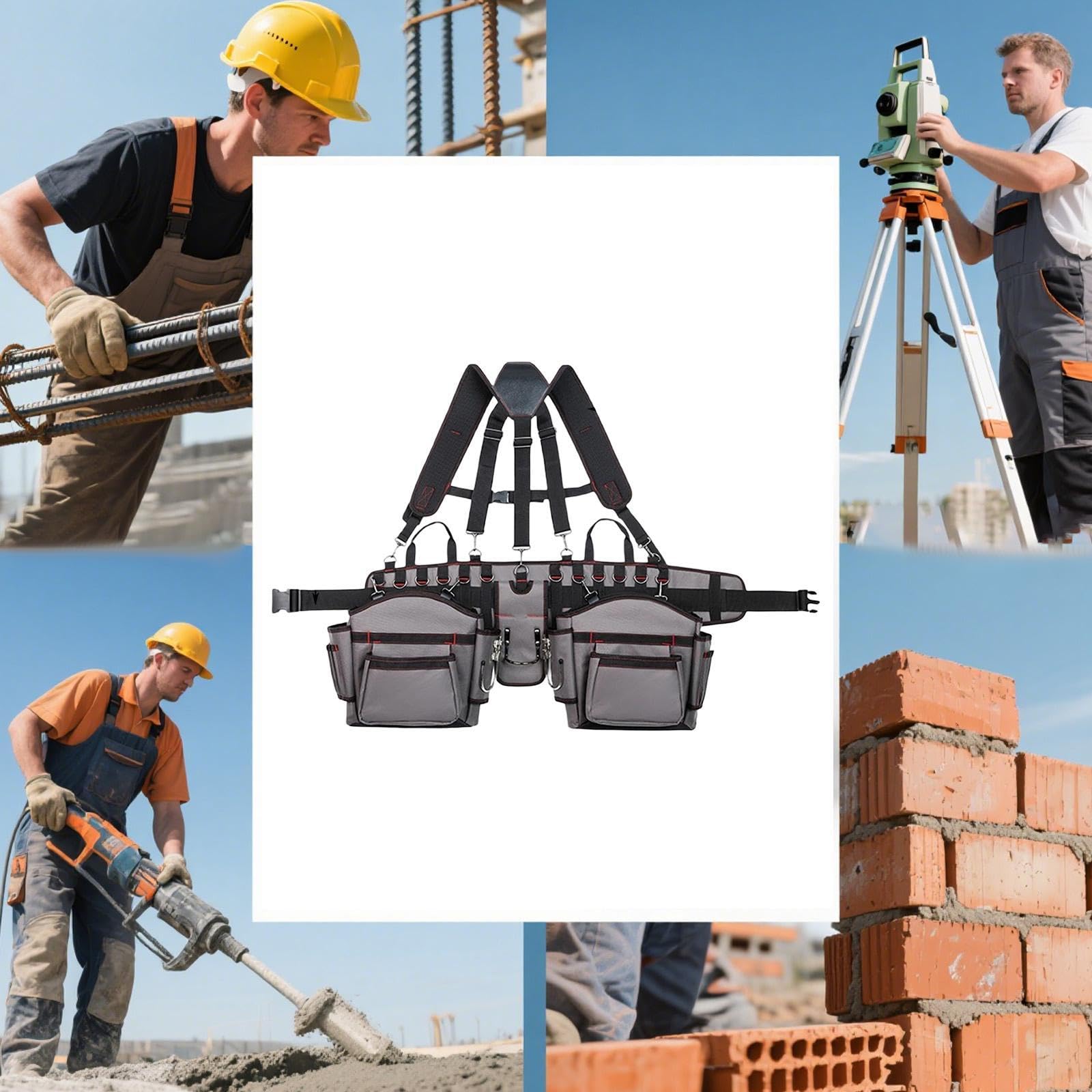 Organisateur de Ceinture Porte-outils avec Bretelles, électricien, Sac à Outils