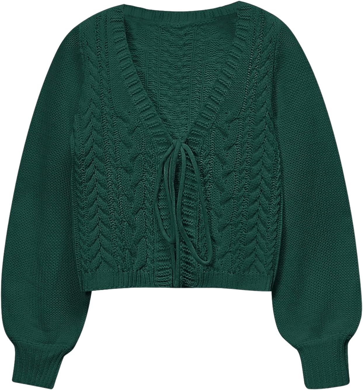 SOLY HUX Cardigan Sweaters for Women Cropped Tie Front Bow Lightweight Cardigan Long Sleeve Trendy Fall Shrugs