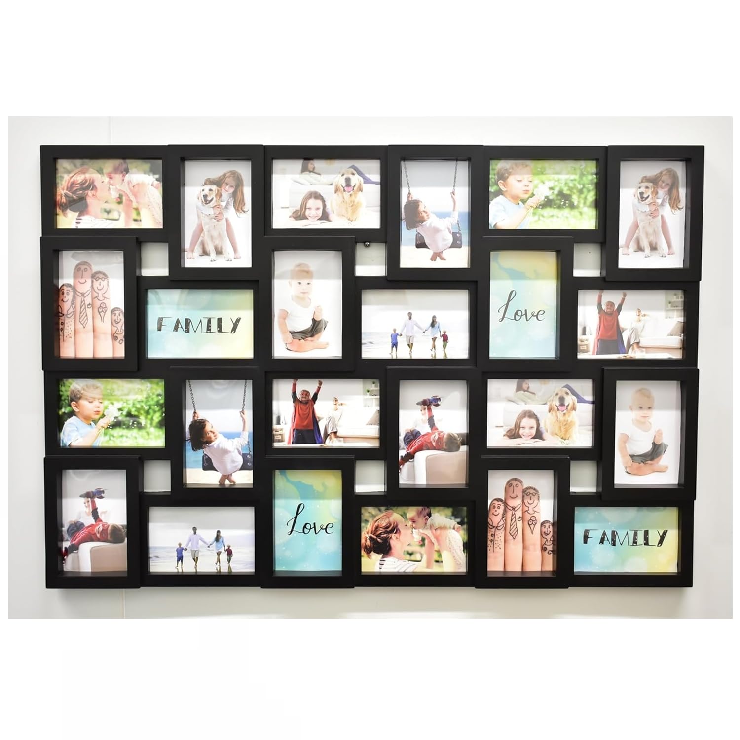 Biznest 24 Multi Aperture Frame Photo Picture For 24 Photos Holds 6X4 Home DecorativeLiving RoomBedroom (Black) from B&Q