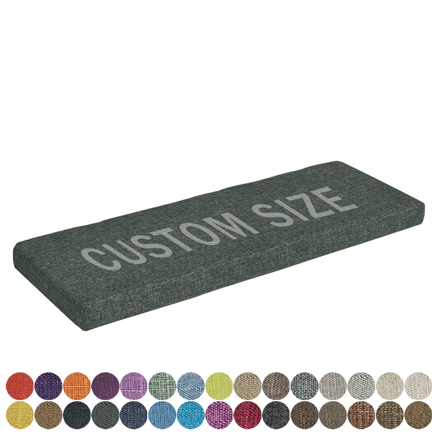 Coussin de banc de fenêtre gris clair 120x45x5 cm en mousse haute densité