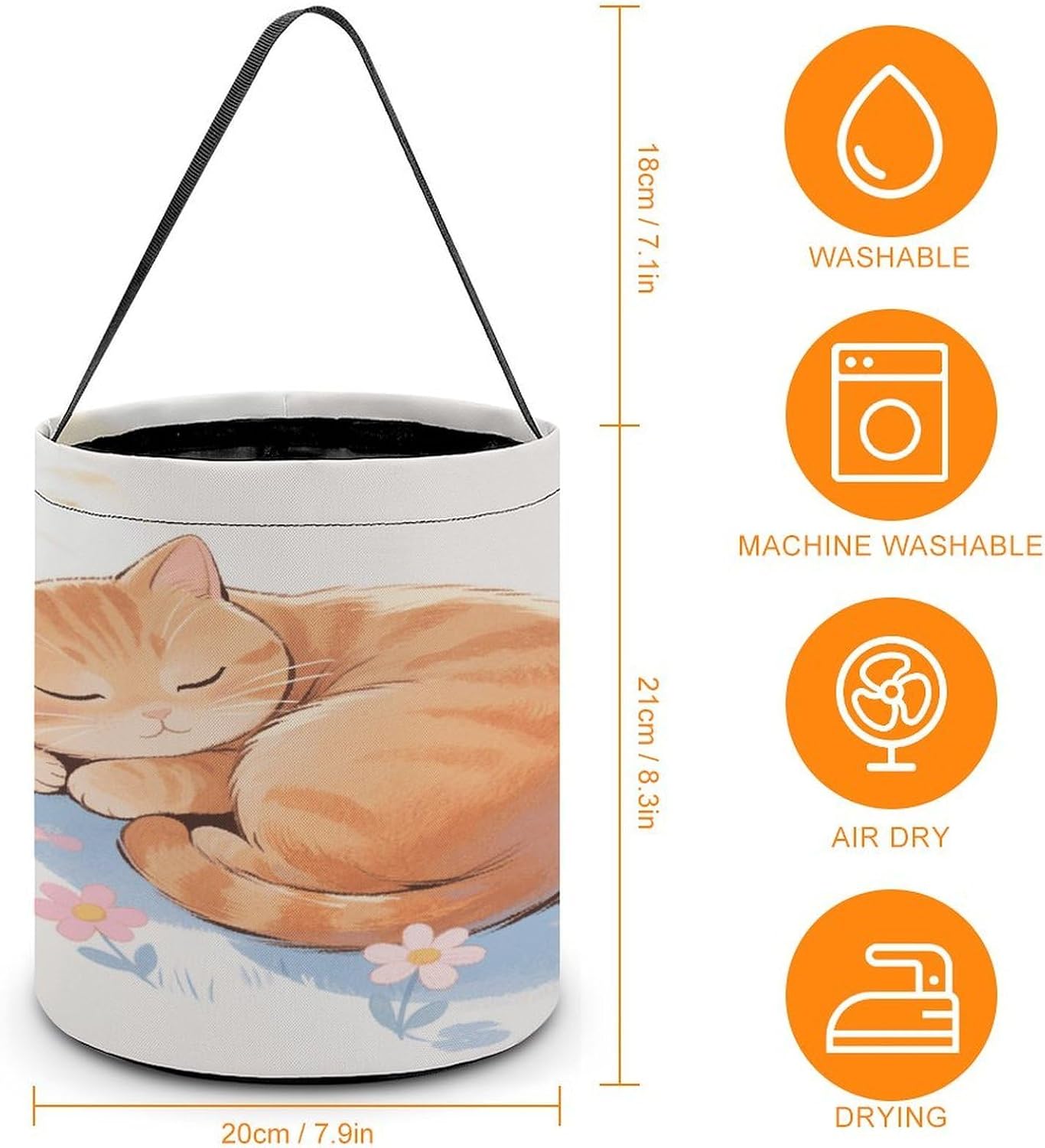 WIMMY Yellow Orange Cat Halloween Trick Or Treat Bag for Adult image 2