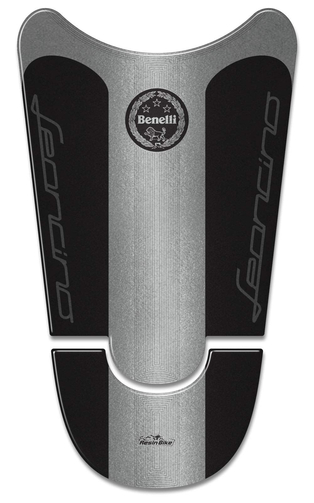 Resin Bike Adesivi Moto Compatibile con Benelli Leoncino 500 2017-2020 e Trail 500. Protezione Paraserbatoio da Urti e Graffi. Adesivo 3D Resinato per Serbatoio Moto - Argento