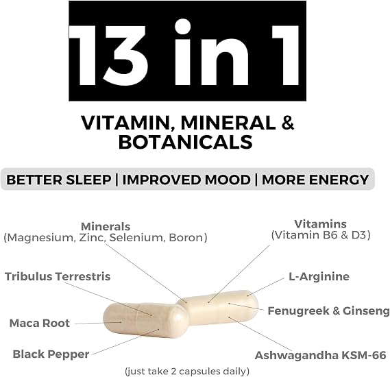 Testosterone Support for Men - Alpha Pact by Nutripact with Tribulus Terrestris, Ashwagandha, Maca, Zinc, Boron, Magnesium – 60 Vegan Capsules - Testosterone Supplements for Performance & Vitality