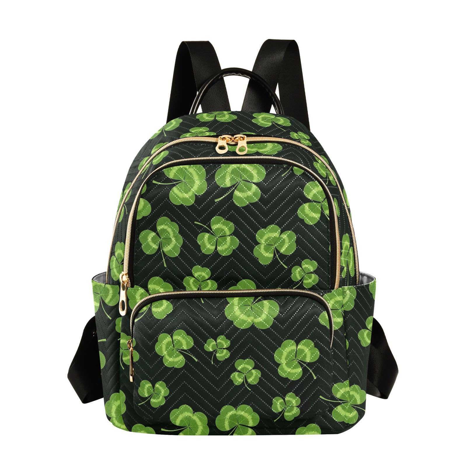 Sac à dos tendance matelassé à motif vague Feuilles vertes - 8