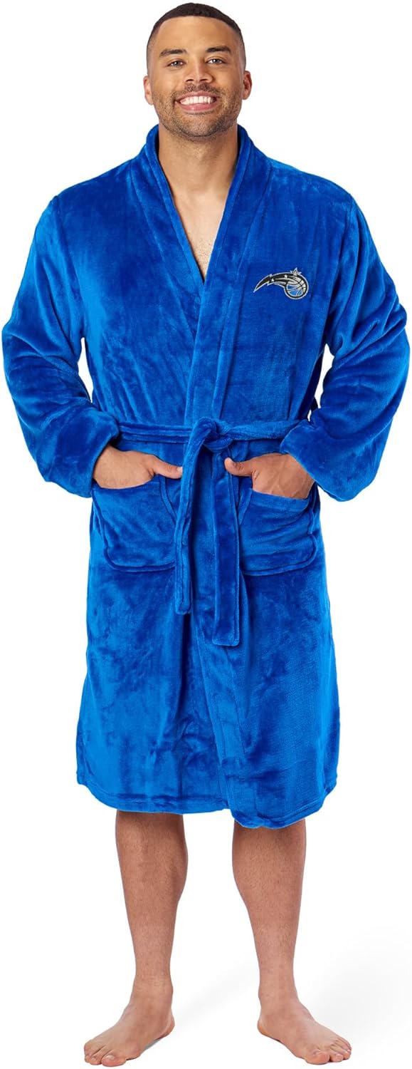 Northwest NBA Adult Unisex Silk Touch Bathrobe, Officially Licensed Loungewear, Soft Plush Polyester