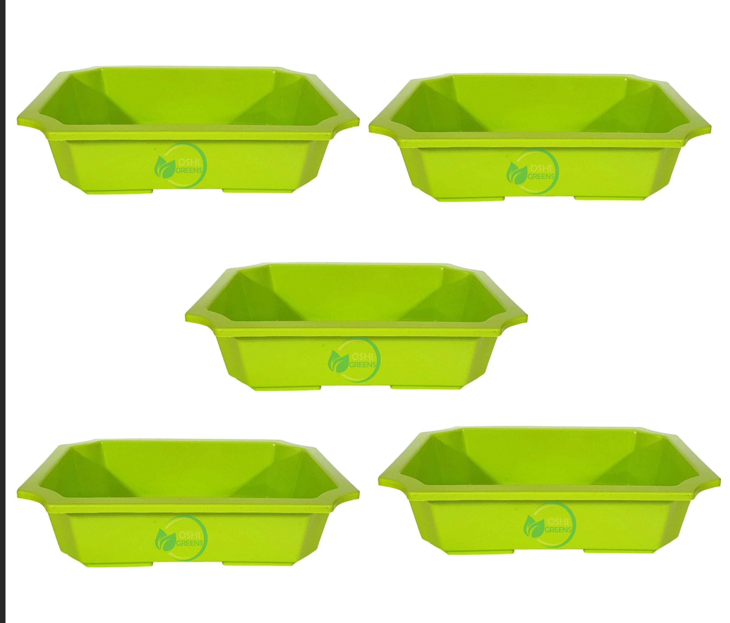 OSHIGREENS 9.5 Inches Bonsai pots Bonsai Tray Set for Indoor Outdoor Flower|Plants|Planters gamla Balcony Home Garden Office Deco Succulent (Pack of 5 Pcs,Green) (B09175V1QD) Amazon Price History, Amazon Price Tracker