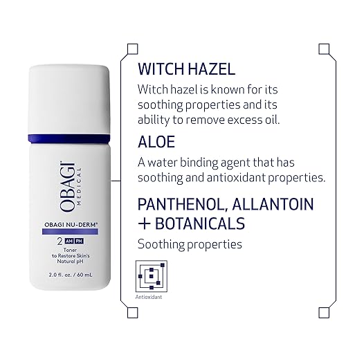 Miniatura 4 de Obagi Nu-Derm - Tónico facial sin alcohol con hamamelis y aloe vera para piel grasa o piel seca, 6.7 onzas líquidas