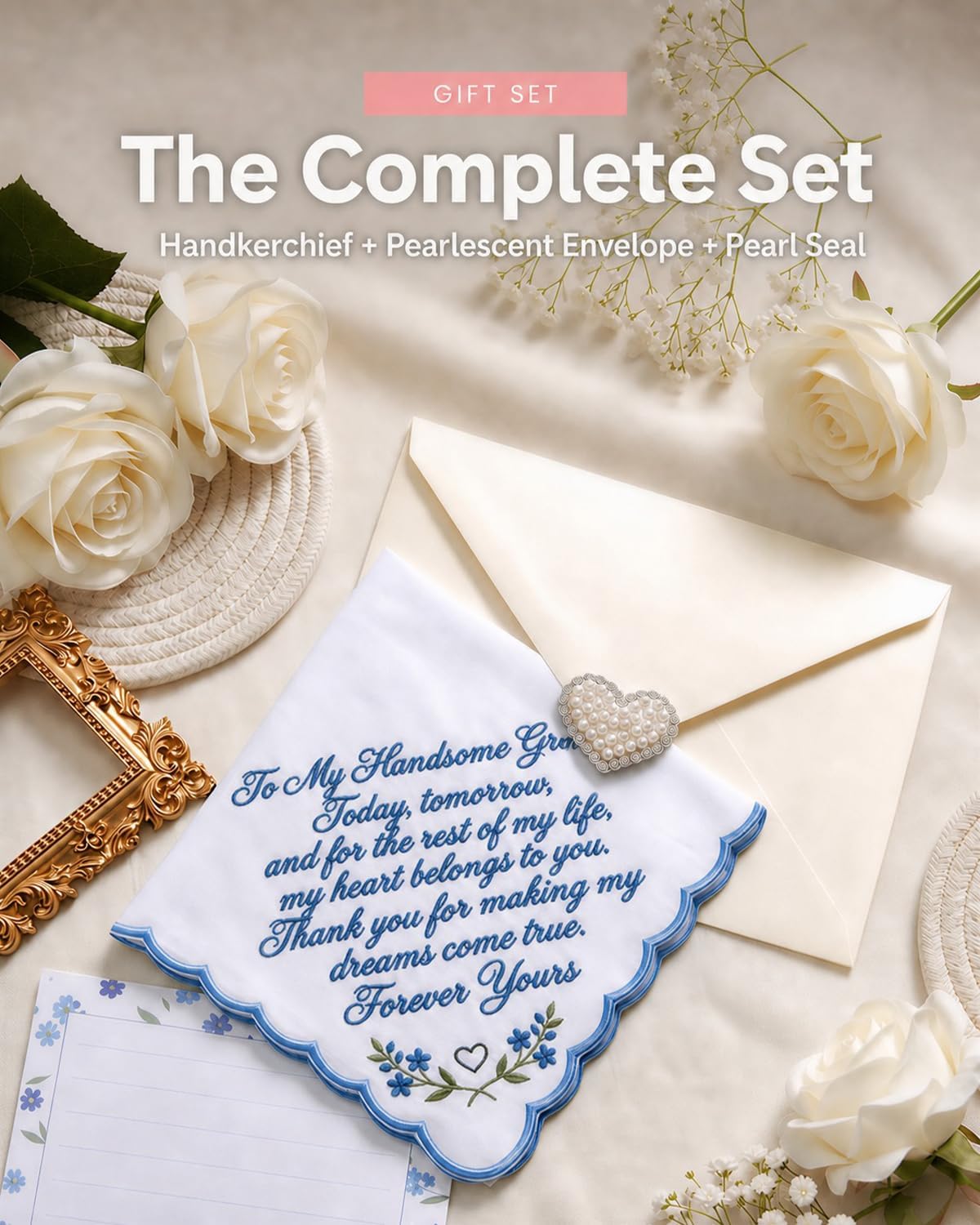 Mother of the Bride Gifts Wedding Ceremony Embroidered Handkerchief