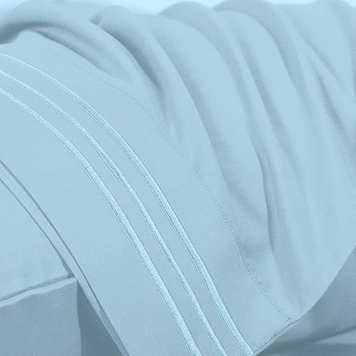 Miniatura 5 de CozyLux Juego de sábanas King de la serie 1800 de 4 piezas bordadas de microfibra de doble cepillado de 16 pulgadas, bolsillo profundo de 16